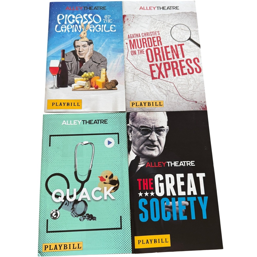 Alley Theatre Playbill Lot of 4 Picasso Lapin Agile Murder Orient Express‎ Quack